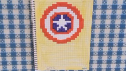 Speed Drawing - Captain America'shield - Pixel Art