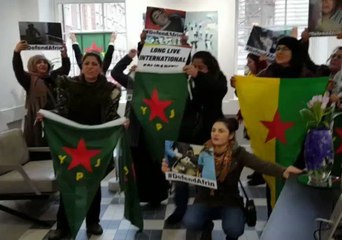 Kurdish Women Infiltrate Tory HQ in London to Highlight Plight of Besieged City of Afrin