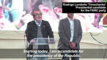 FARC leader holds first election rally in Colombia