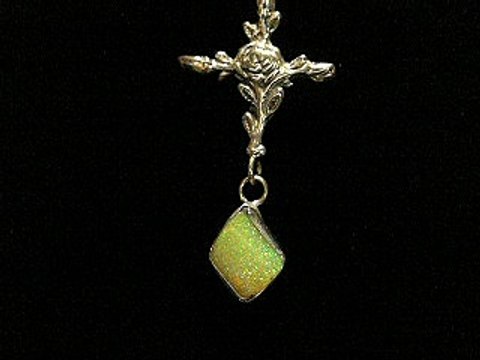 Sterling Necklace Casted Crosses with Ethiopian Opal Ebay
