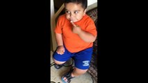 Did he just meow | My little cousin thinks he's a cat | Little fat kid meows while eating