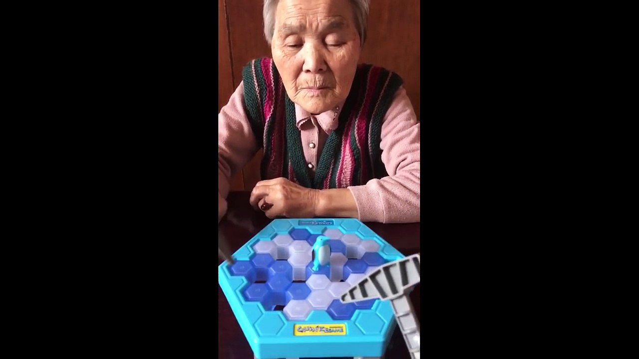 Grandma Plays Penguin Trap Activate - Crush Ice Game