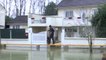 Inondations: les habitants de Noisy-le-Grand se déplacent sur des poutres et des passerelles