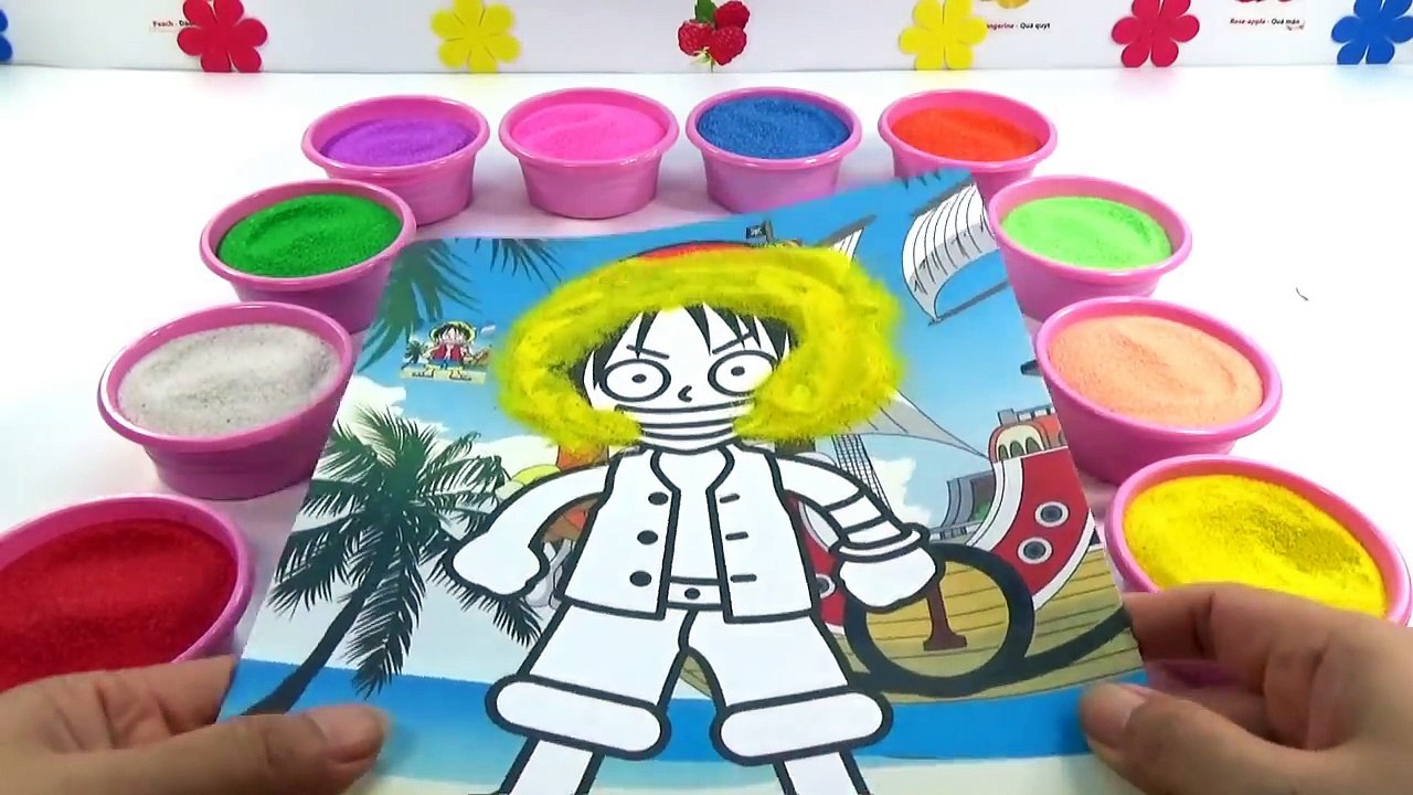 CHÁU YÊU BÀ NHIỀU LẮM! ĐỒ CHƠI TRẺ EM - TÔ MÀU TRANH CÁT HÌNH ONE PIECE Colored Sand Painting