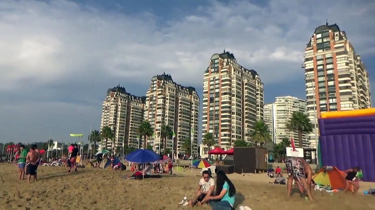 Puesta de Sol, Playa en Vina del Mar, Chile
