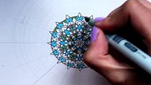 Drawing a detailed Mandala | Copic Marker Coloring