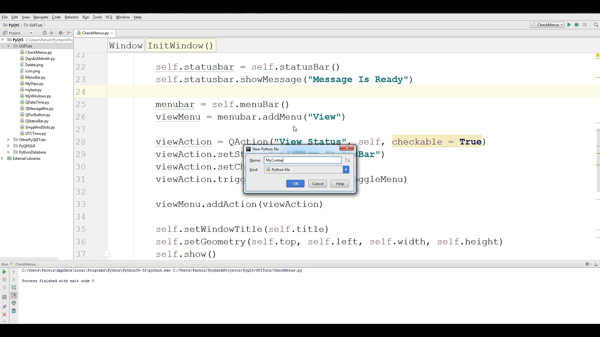 PyQt5 GUI Programming With Python3