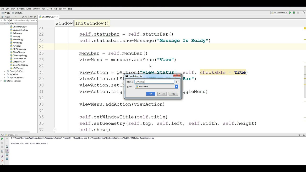 13  PyQt5 ContextMenu Python GUI Programming