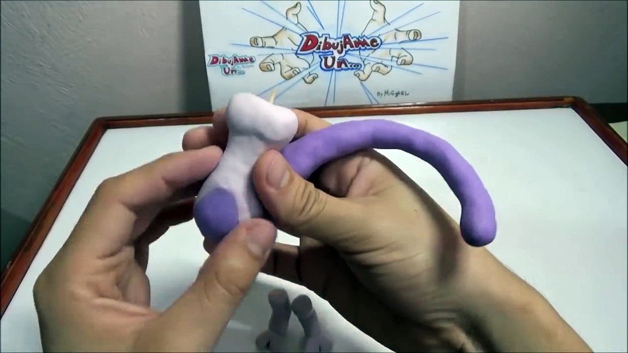 Como hacer a MEWTWO con plastilina. how to make Pokemon MEWTWO in clay DibujAme Un