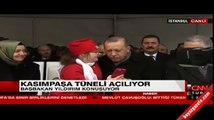 Kasımpaşa Tüneli açılışında Cumhurbaşkanı ve küçük kızın sohbeti