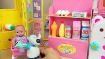 Baby doll Mart and food shop play with Poli car toys
