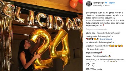 Georgina celebra su 24 cumpleaños sin Cristiano