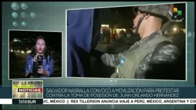 Hondureños se manifiestan contra toma de posesión de Hernández