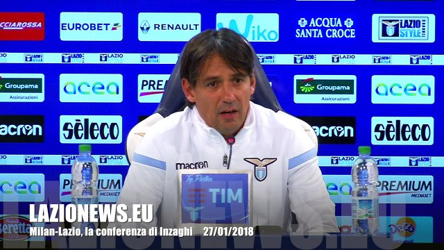 Milan-Lazio, la conferenza di Inzaghi 27/01/2018