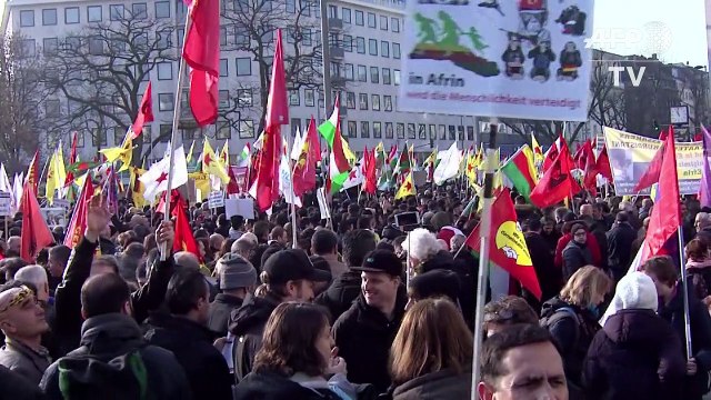 Kurds in Germany protest against Turkish offensive in Syria