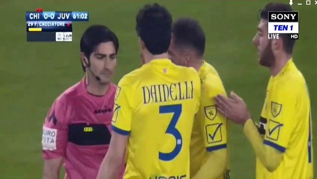 Fabrizio Cacciatore (Red Card) HD - Chievo 0-1 Juventus 27.01.2018