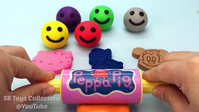 Learn Colors Play Doh Smiley Face Balls Mickey Mouse Princess Iron Man Paw Patrol Molds Fun for Kids