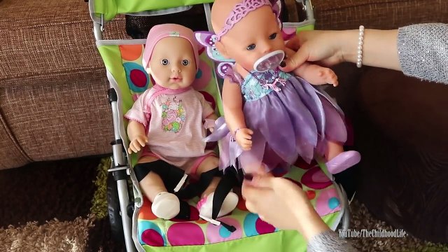 Baby Annabell Baby Born Get up - Twin Baby Dolls and Dolls double Pram