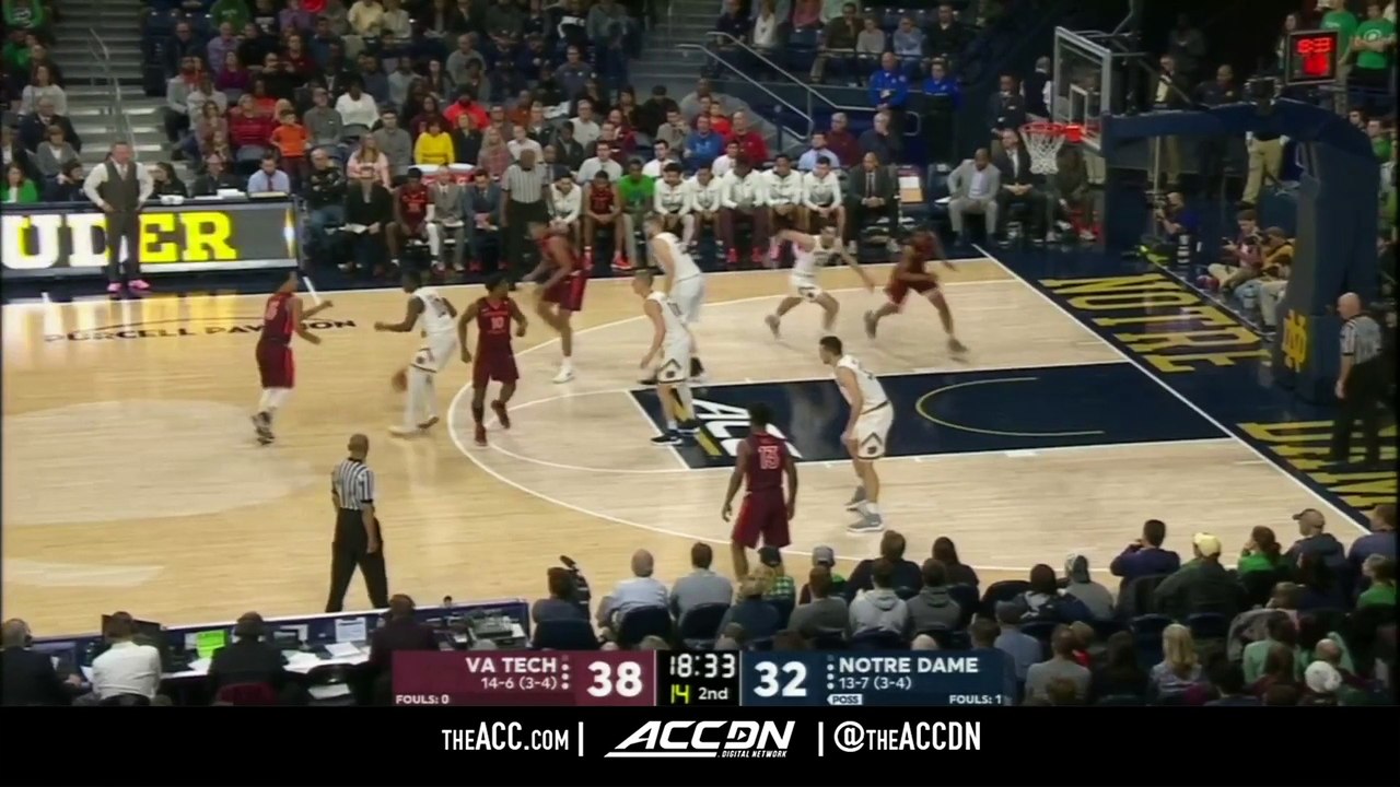 Virginia Tech vs. Notre Dame Basketball Highlights (2017-18)