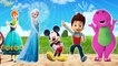 Wrong heads Frozen Elsa Anna, Barney, Mickey Mouse, Paw Patrol Finger Family Song