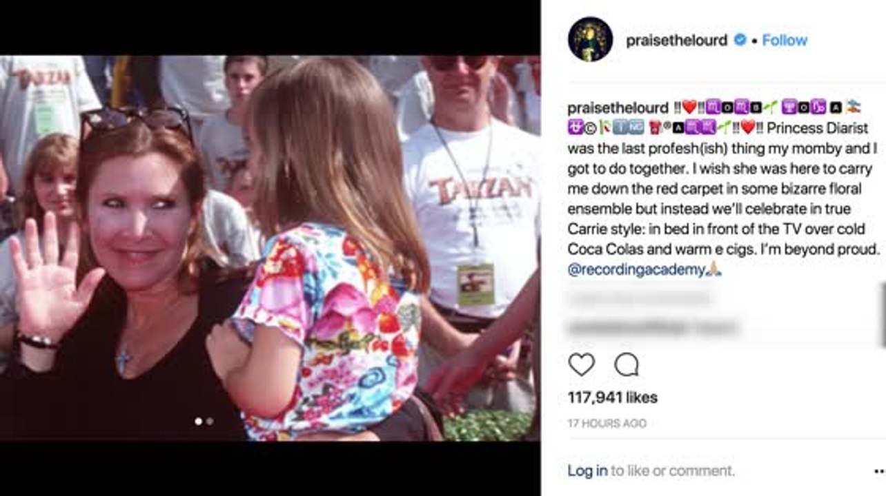 Carrie Fisher Wins Posthumous Grammy Award