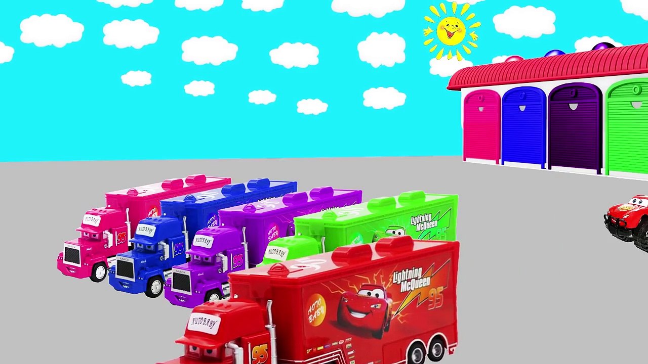Monster McQueen & Mack Truck Transportation - Colors Disney Cars Learning fun Videos for Kids