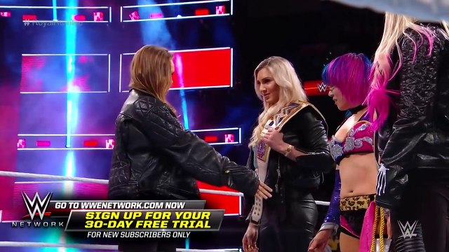 Ronda Rousey confronts Asuka, Alexa Bliss and Charlotte Flair: Royal Rumble 2018 (WWE Network)
