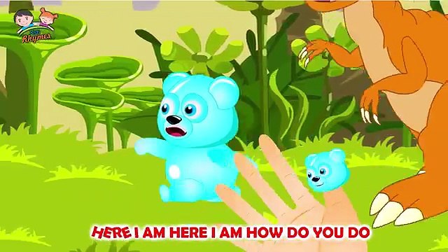 Mega gummy bear crying pig attack finger family rhymes for kids fun finger family collection