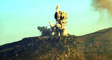 YPG'li Teröristlerin Burseya Dağı'ndaki Beton Kuleleri Bombalanıyor! O Anlar Kamerada