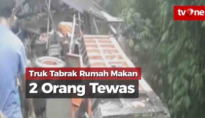 Dua Orang Dalam Rumah Makan Tewas Ditabrak Truk