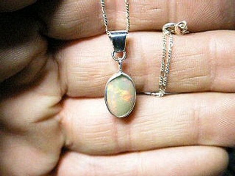Sterling Necklace with Ethiopian Opal Ebay