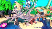 Happy Cute ZOO Animals WILDLIFE Watering Hole Playset Primates Ape Monkey Toy Review SuperFunReviews