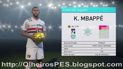 PES 2018 - Combinação de Olheiros para contratar K.Mbappe do Paris Saint German