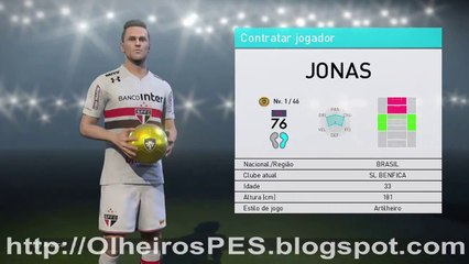 PES 2018 - Combinação de Olheiros para contratar Jonas do SL Benfica