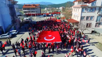 Seydikemer'de Zeytin Dalı harekatına katılan askere destek yürüyüşü