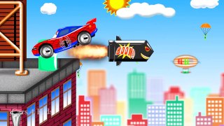 Spiderman and Lightning McQueen Cars Cartoon for Kids with Fun Race Learn Colors for Toddlers