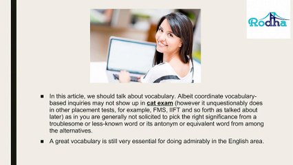 Is Vocabulary Important for cat exam syllabus