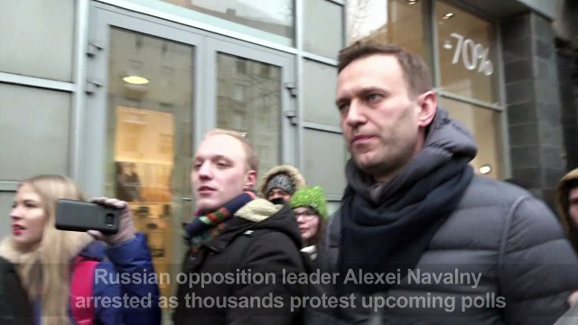 Navalny arrested as thousands rally against 'pseudo-polls'