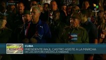 Pdte. Raúl Castro encabeza Marcha de las Antorchas en La Habana