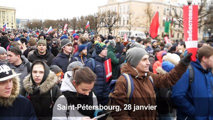 Russie : manifestation contre Poutine à Saint Pétersbourg