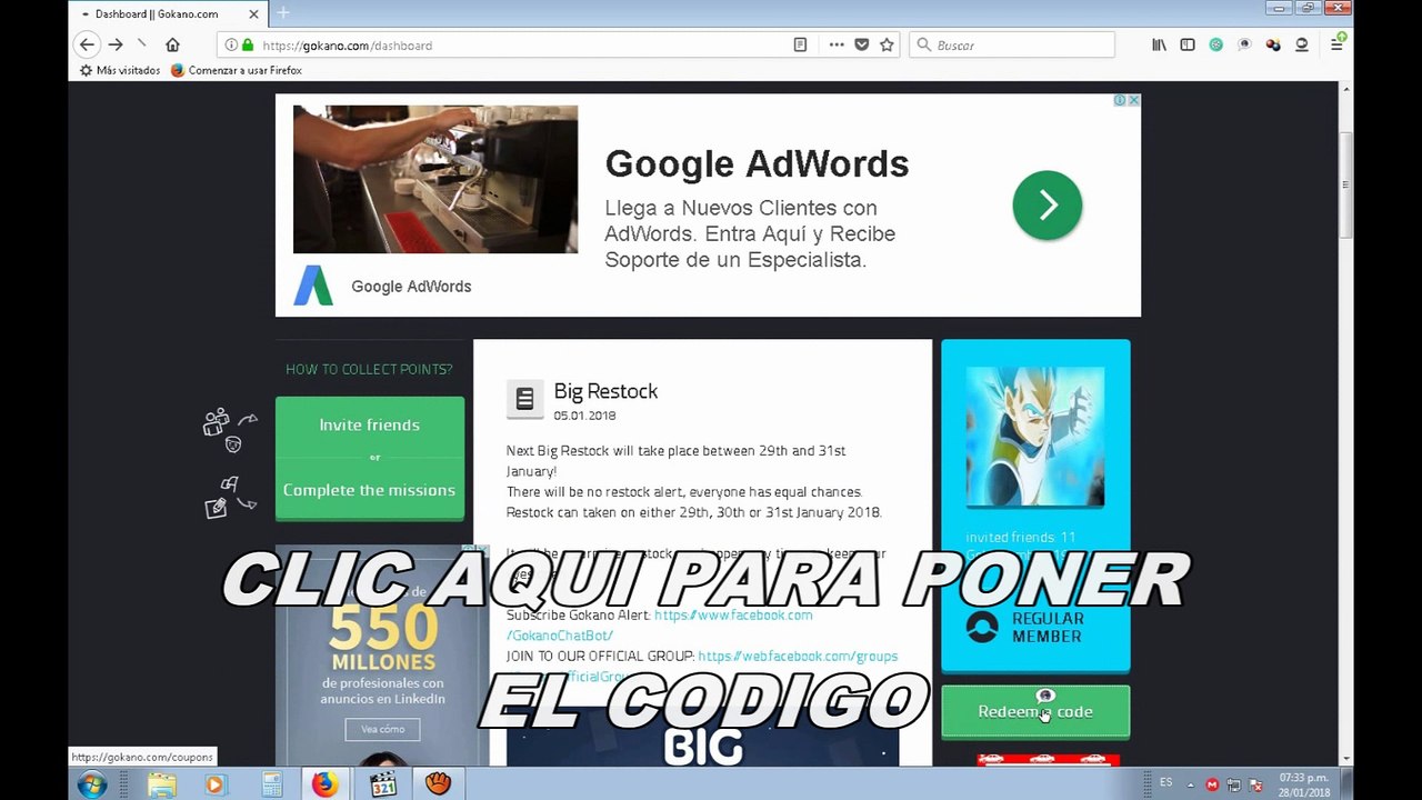 CODIGO PARA GOKANO  PARA + PUNTOS GN