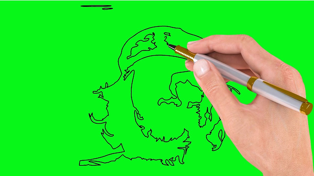 GREEN SCREEN - PANTALLA VERDE - DIBUJANDO A CHE GUEVARA 2