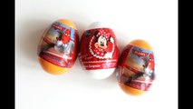 3 surprise eggs,Unwrapping Surprise Eggs Unboxing Disney Planes Minnies Mouse Clubhouse