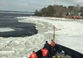 Timelapse Shows Moment USCG Cutter Breaks Through Maine Ice Jam