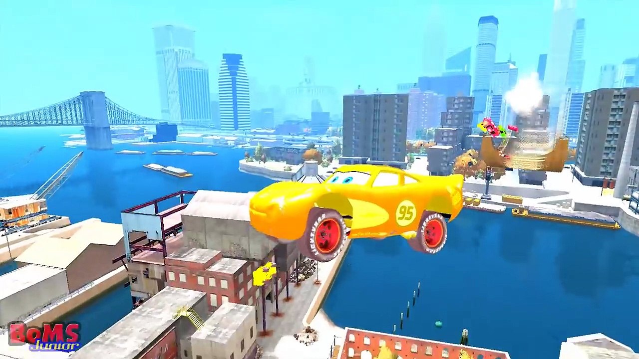 Wheels on The Bus - Learn Numbers COLORS McQueen Cars for Kids Nursery Rhymes with Spiderman