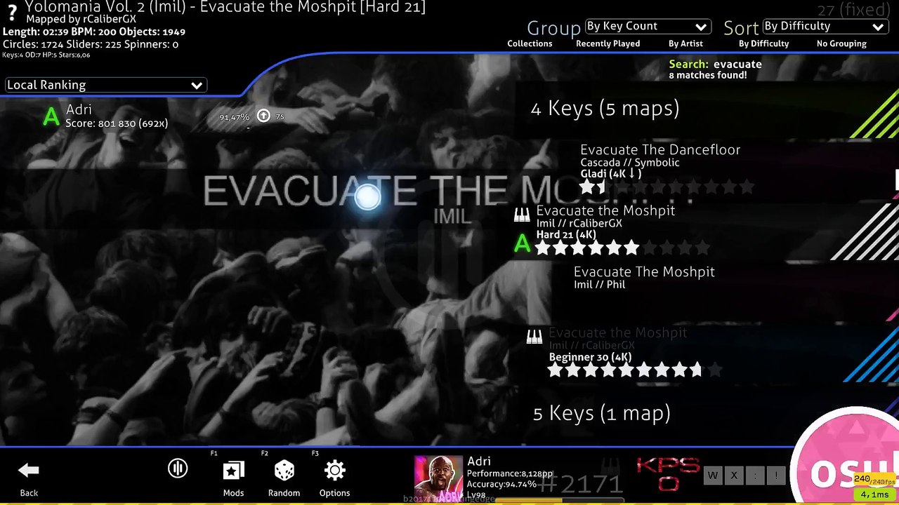 ★6,06★ Evacuate the moshpit [Hard 21] - 811k 91,54% - x1330