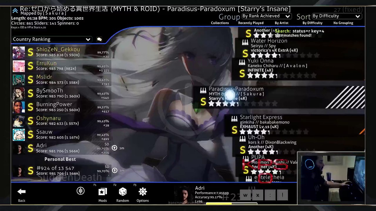 SUDDEN DEATH #06 - Paradisus-Paradoxum [Insane] +SD 99,87% FC - x1572 Perfect