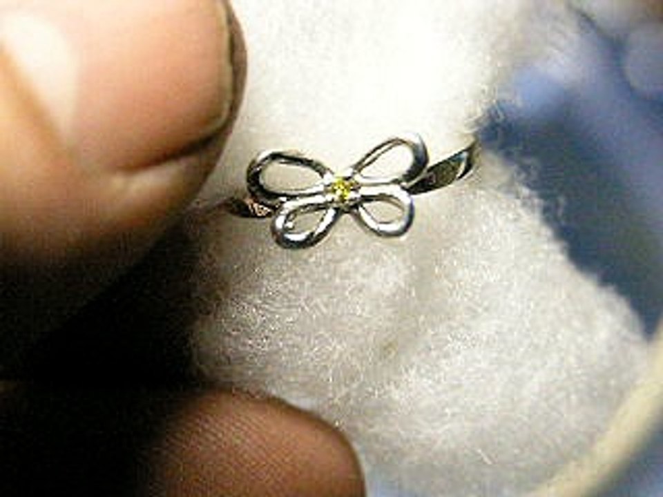 Sterling Ring with Yellow Diamond