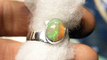 Mens Adjustable Size Sterling Opal Ring Ebay