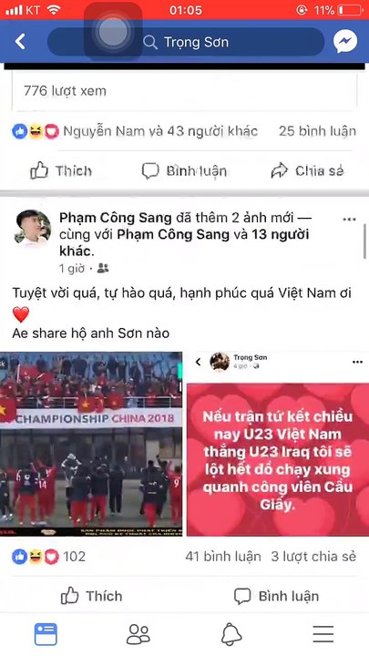 Giữ lời hứa lột hết đồ chạy quanh công viên Cầu Giấy khi tuyển U23 VN dành chiến thắng